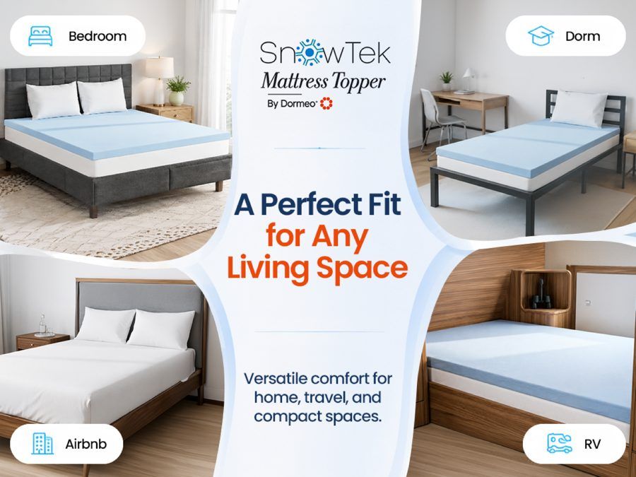 Dormeo SnowTek cooling gel memory foam mattress topper lifestyle image